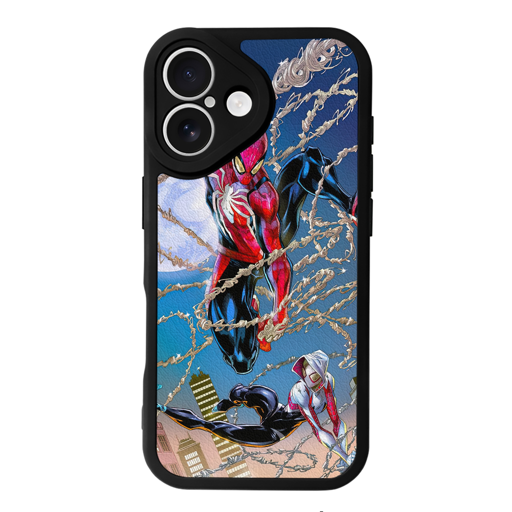 Spider Man スパイダーマン 【iPhone 16シリーズ対応】シリコンスマホケース（レザー調） 材質：シリコン